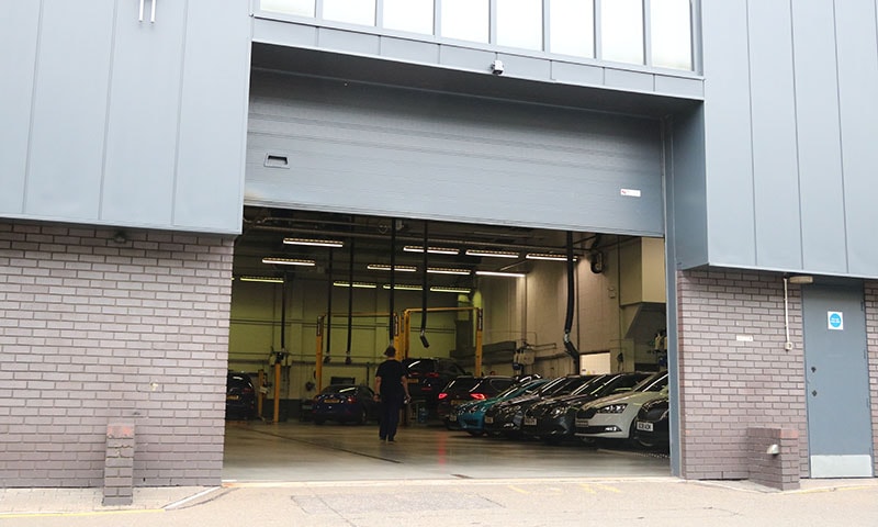 Industrial door installation at commercial premises
